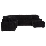 Devonshire Black Sleeper Sectional Sofa with Storage Chaise
