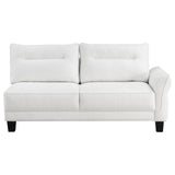 Caspian White and Black Upholstered Curved Arms Sectional Sofa