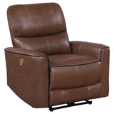 Greenfield Saddle Brown Upholstered Power Reclining Living Room Set