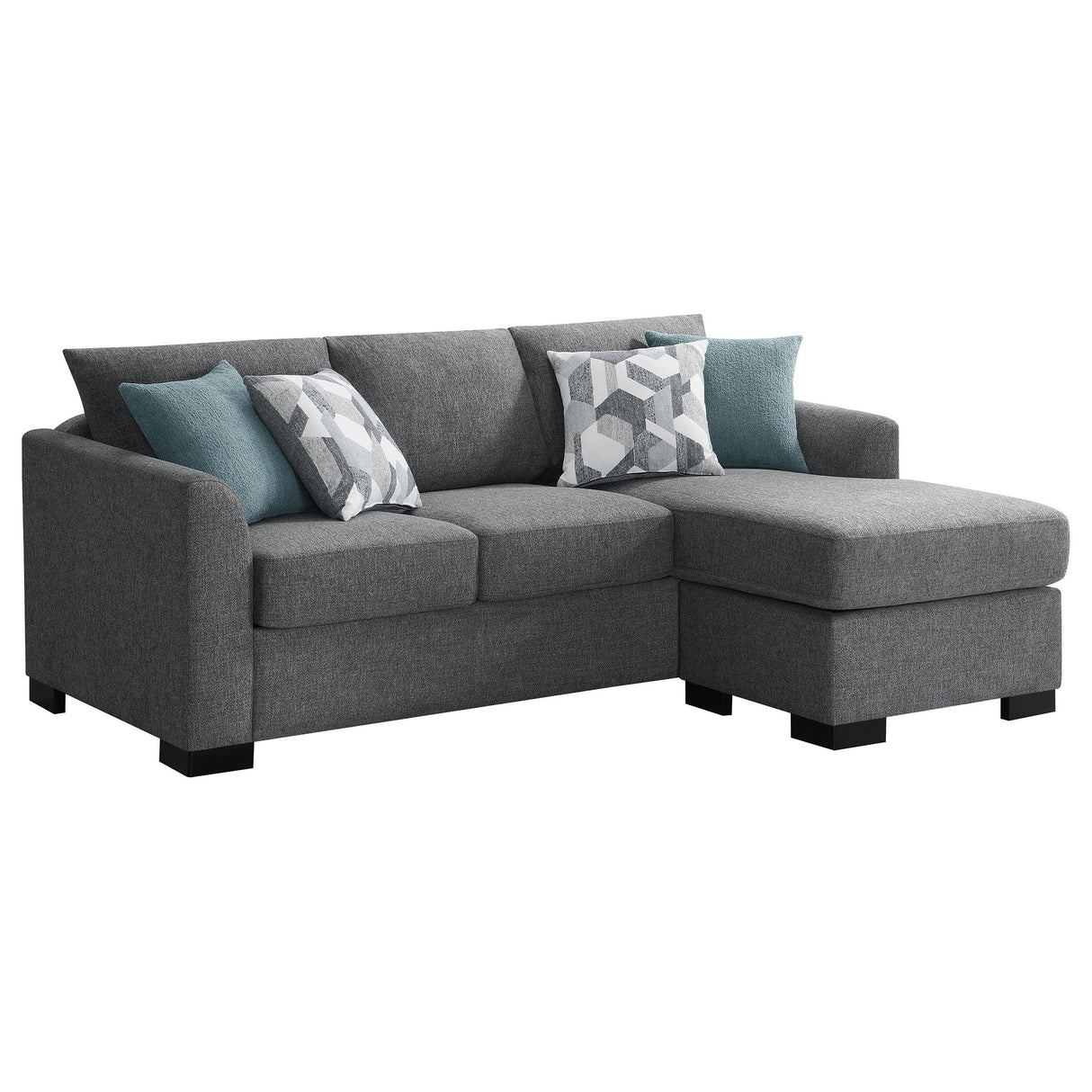 Storey Gray Upholstered Sleeper Sectional Chaise Sofa