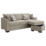 Storey Camel Upholstered Sleeper Sectional Chaise Sofa