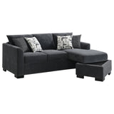 Storey Dark Gray Upholstered Sleeper Sectional Chaise Sofa