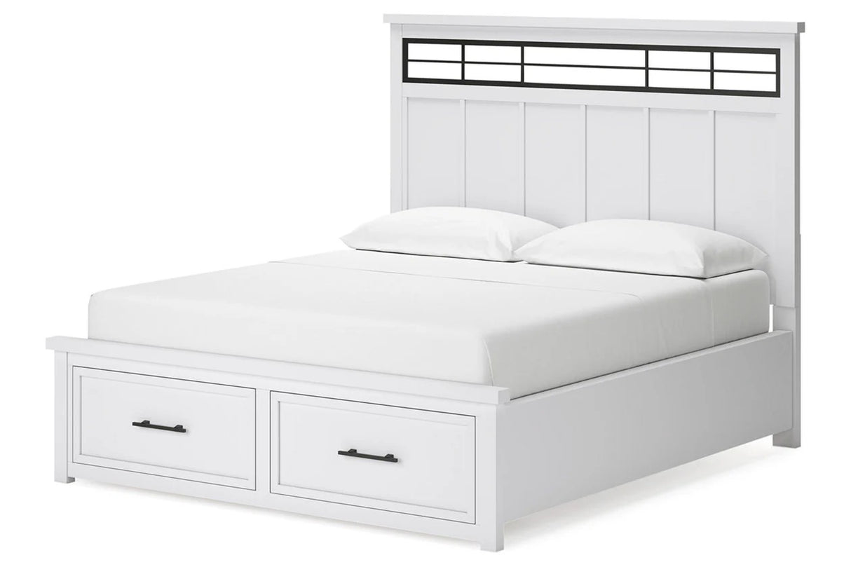 Ashbryn White/Natural Storage Platform Bedroom Set