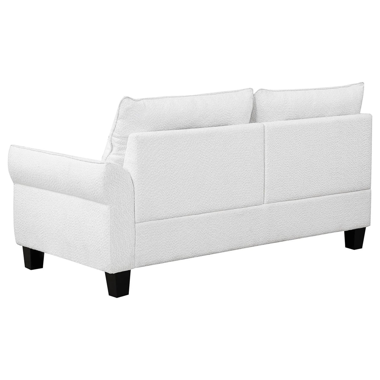 Caspian White and Black Upholstered Curved Arms Sectional Sofa