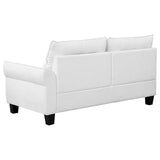 Caspian White and Black Upholstered Curved Arms Sectional Sofa