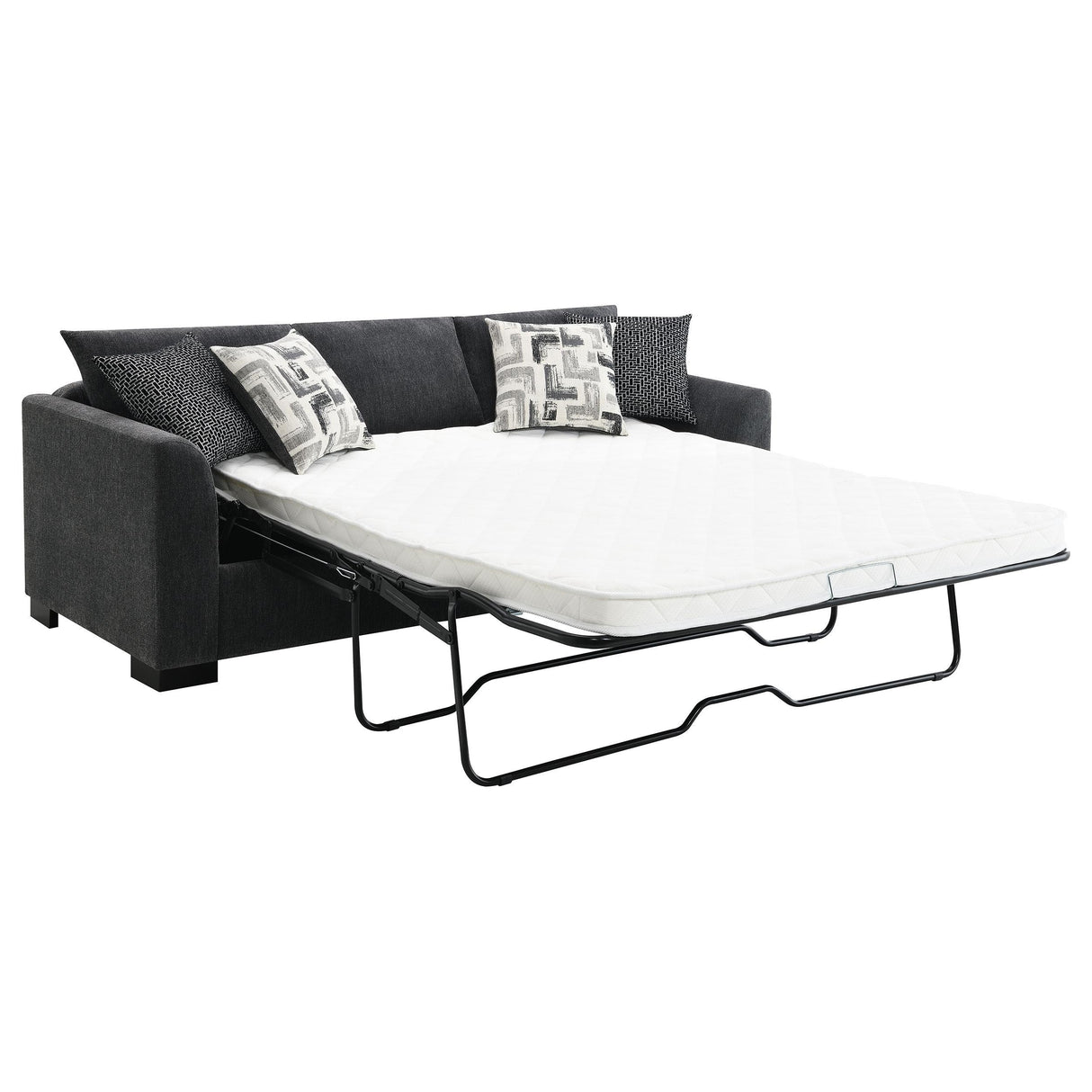 Storey Dark Gray Upholstered Sleeper Sectional Chaise Sofa