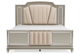 Chevanna Platinum King LED Upholstered Panel Bed