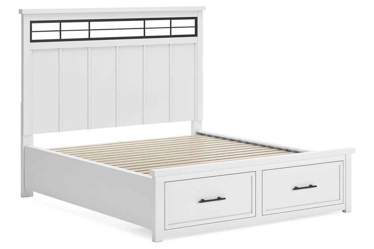 Ashbryn White/Natural Storage Platform Bedroom Set