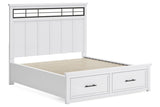 Ashbryn White/Natural Storage Platform Bedroom Set