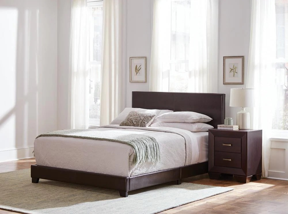 Dorian Brown Upholstered Full Bed