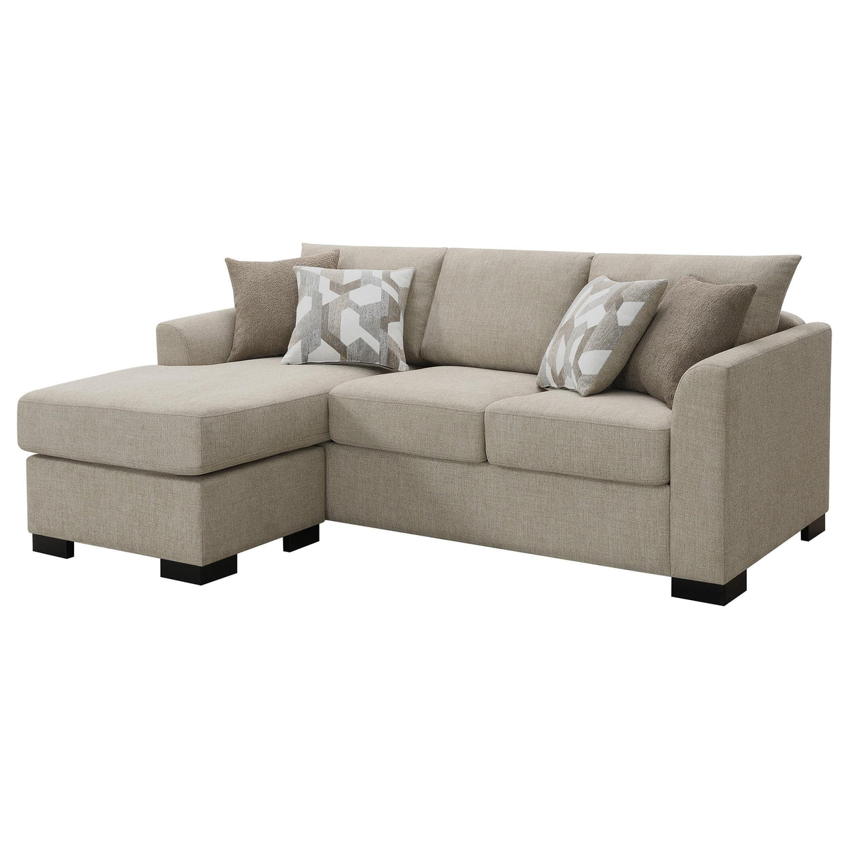 Storey Camel Upholstered Sleeper Sectional Chaise Sofa