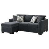 Storey Dark Gray Upholstered Sleeper Sectional Chaise Sofa