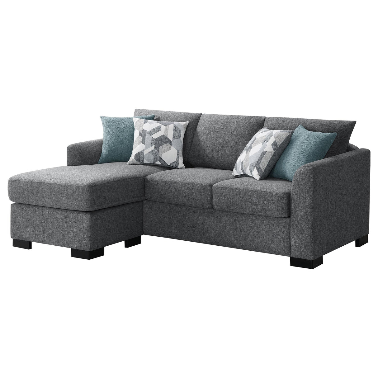 Storey Gray Upholstered Sleeper Sectional Chaise Sofa
