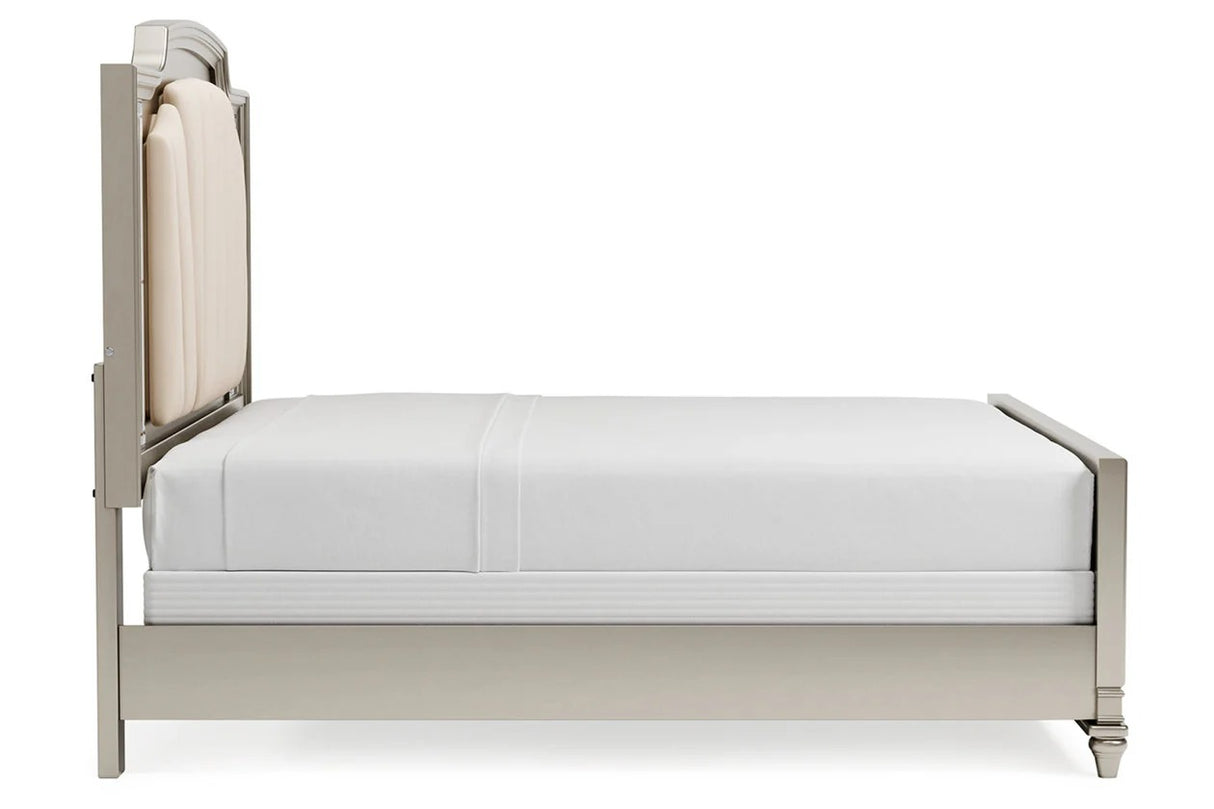 Chevanna Platinum King LED Upholstered Panel Bed