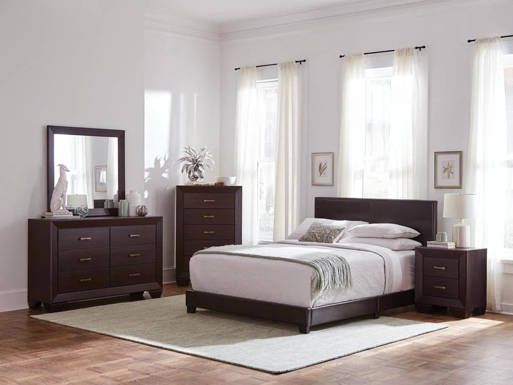 Dorian Brown Upholstered Full Bed