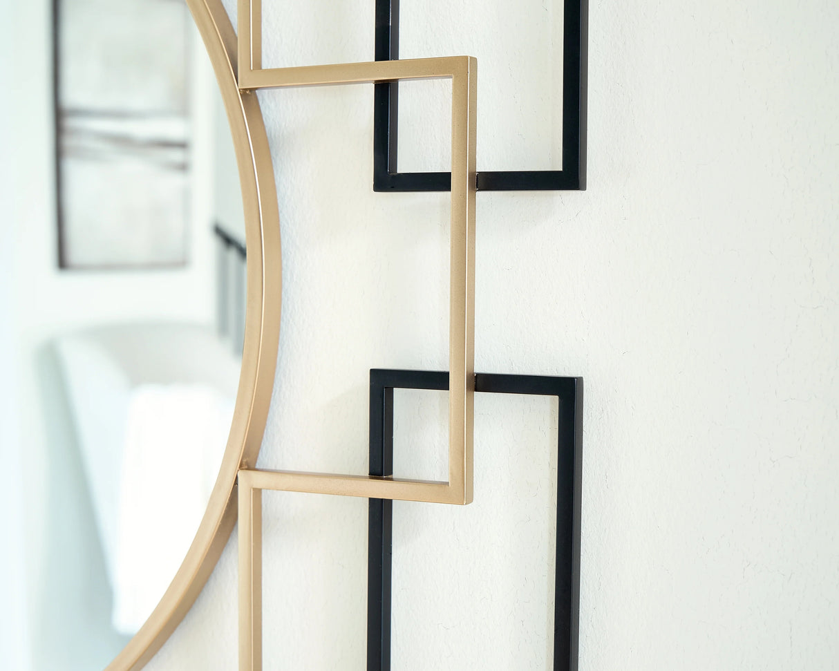 Oceanal Black/Gold Finish Accent Mirror