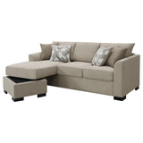 Storey Camel Upholstered Sleeper Sectional Chaise Sofa