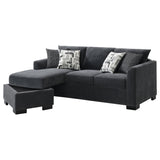Storey Dark Gray Upholstered Sleeper Sectional Chaise Sofa