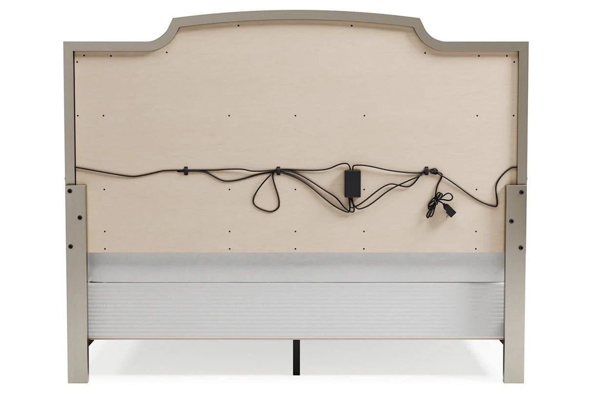 Chevanna Platinum King LED Upholstered Panel Bed