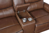 Greenfield Saddle Brown Upholstered Power Reclining Living Room Set