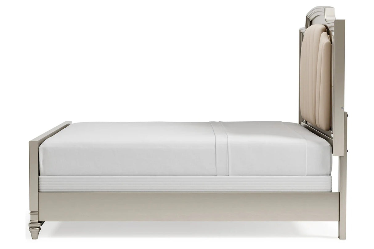 Chevanna Platinum King LED Upholstered Panel Bed