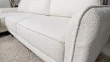 Caspian White and Black Upholstered Curved Arms Sectional Sofa