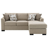 Storey Camel Upholstered Sleeper Sectional Chaise Sofa