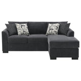 Storey Dark Gray Upholstered Sleeper Sectional Chaise Sofa