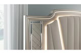 Chevanna Platinum King LED Upholstered Panel Bed