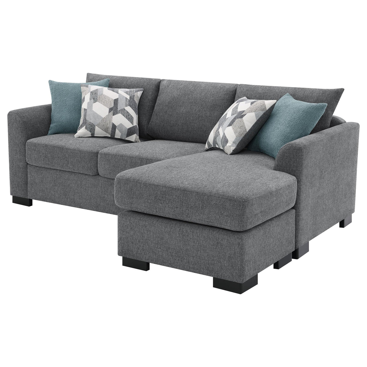 Storey Gray Upholstered Sleeper Sectional Chaise Sofa