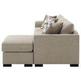 Storey Camel Upholstered Sleeper Sectional Chaise Sofa