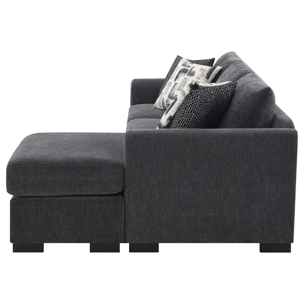 Storey Dark Gray Upholstered Sleeper Sectional Chaise Sofa