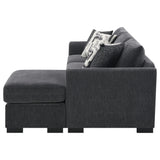 Storey Dark Gray Upholstered Sleeper Sectional Chaise Sofa