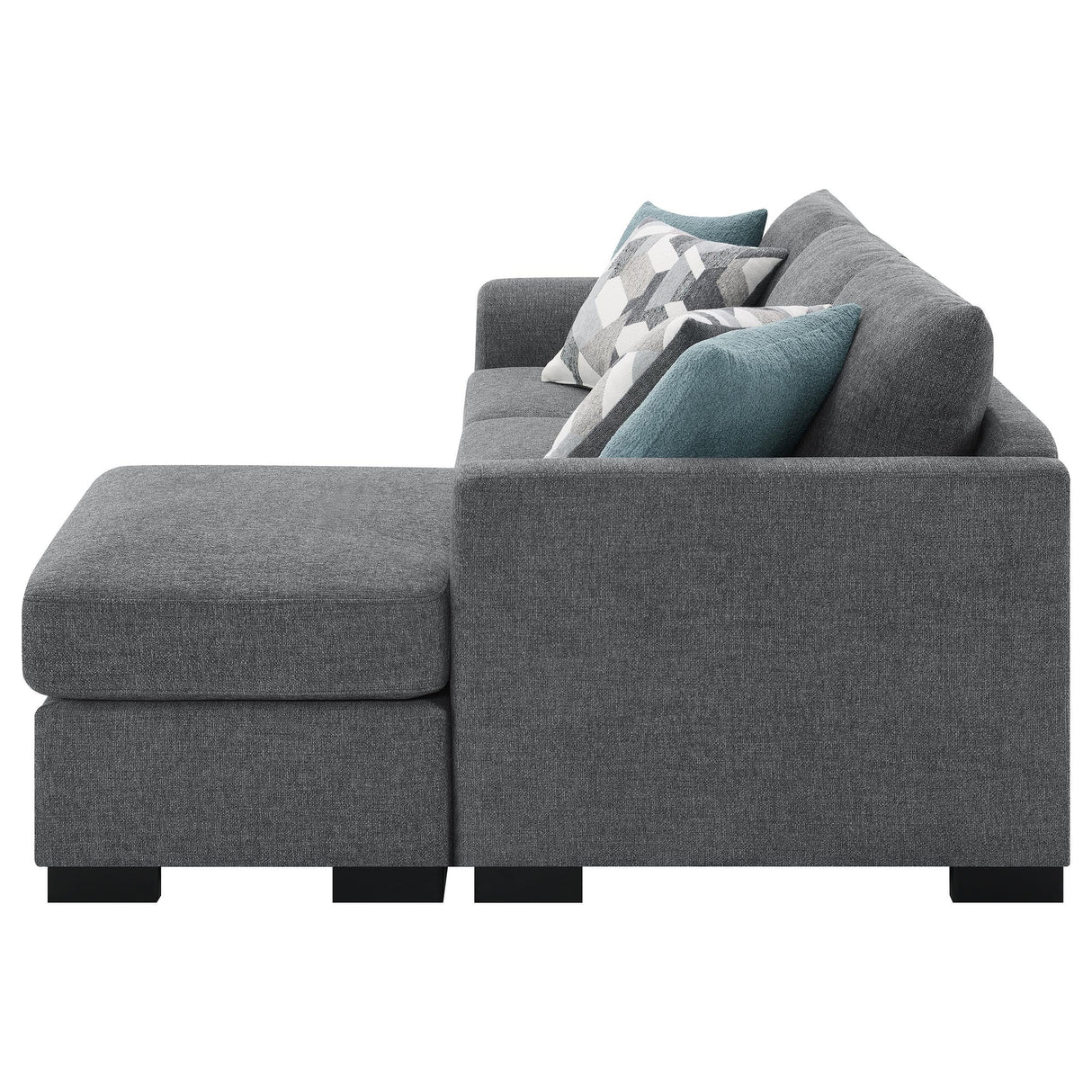 Storey Gray Upholstered Sleeper Sectional Chaise Sofa
