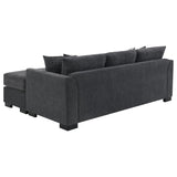 Storey Dark Gray Upholstered Sleeper Sectional Chaise Sofa