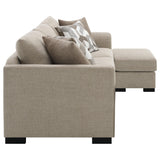 Storey Camel Upholstered Sleeper Sectional Chaise Sofa