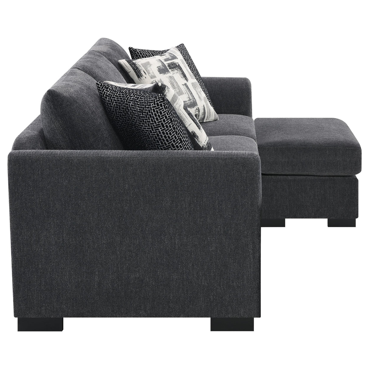 Storey Dark Gray Upholstered Sleeper Sectional Chaise Sofa