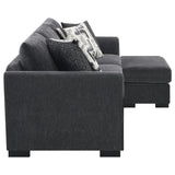 Storey Dark Gray Upholstered Sleeper Sectional Chaise Sofa