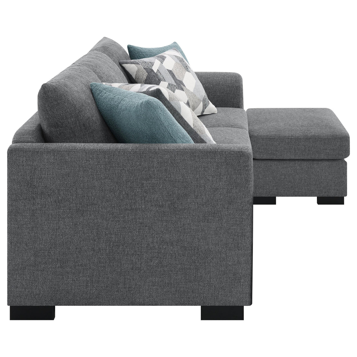 Storey Gray Upholstered Sleeper Sectional Chaise Sofa