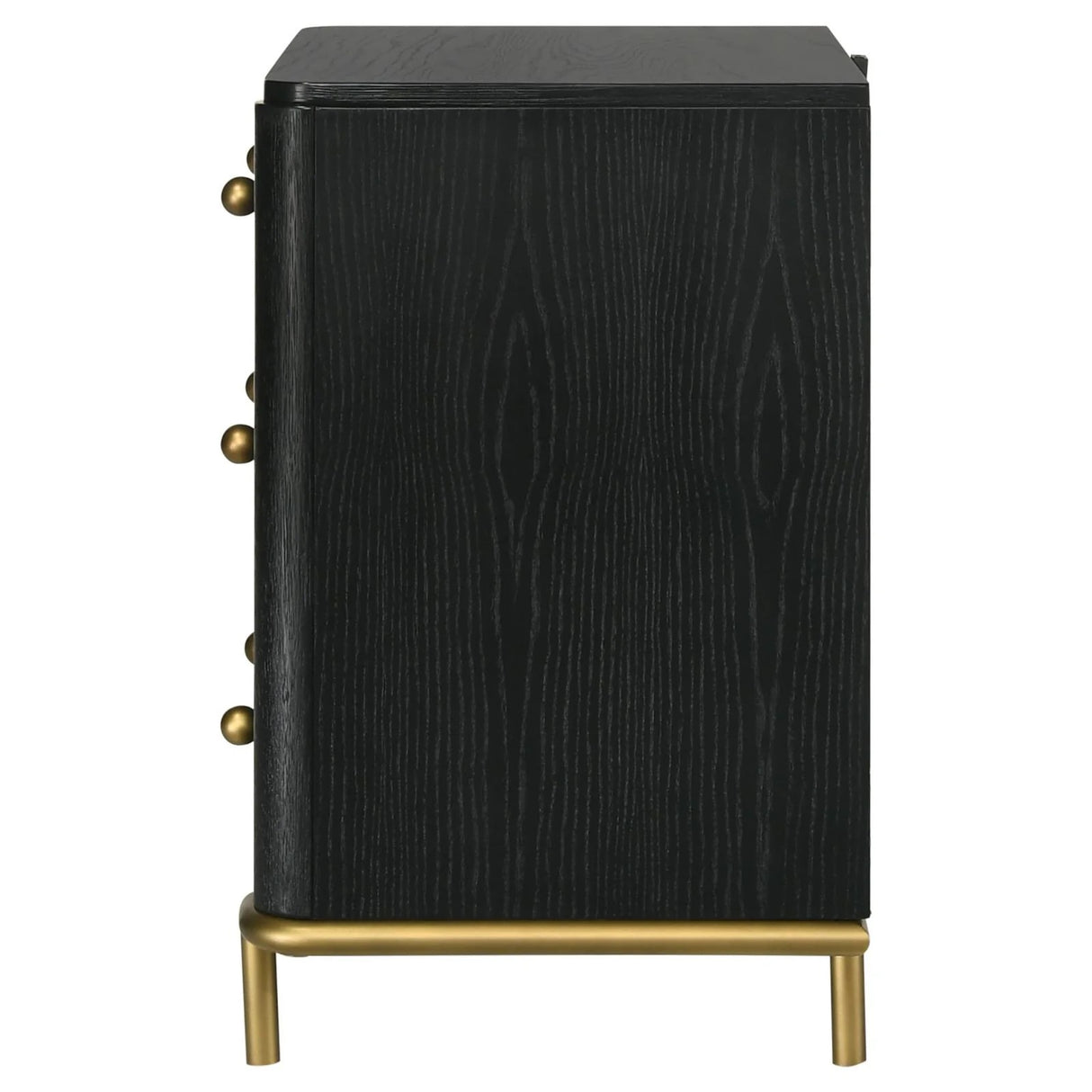 Arini Black 3-Drawer Nightstand