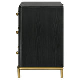Arini Black 3-Drawer Nightstand