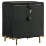 Arini Black 3-Drawer Nightstand