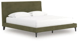 Chirason Sage Green King Upholstered Bed with Roll Slats