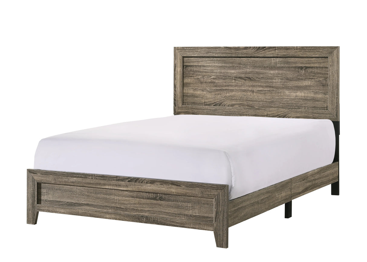 Millie Brownish Gray King Panel Bed