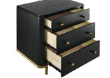 Arini Black 3-Drawer Nightstand