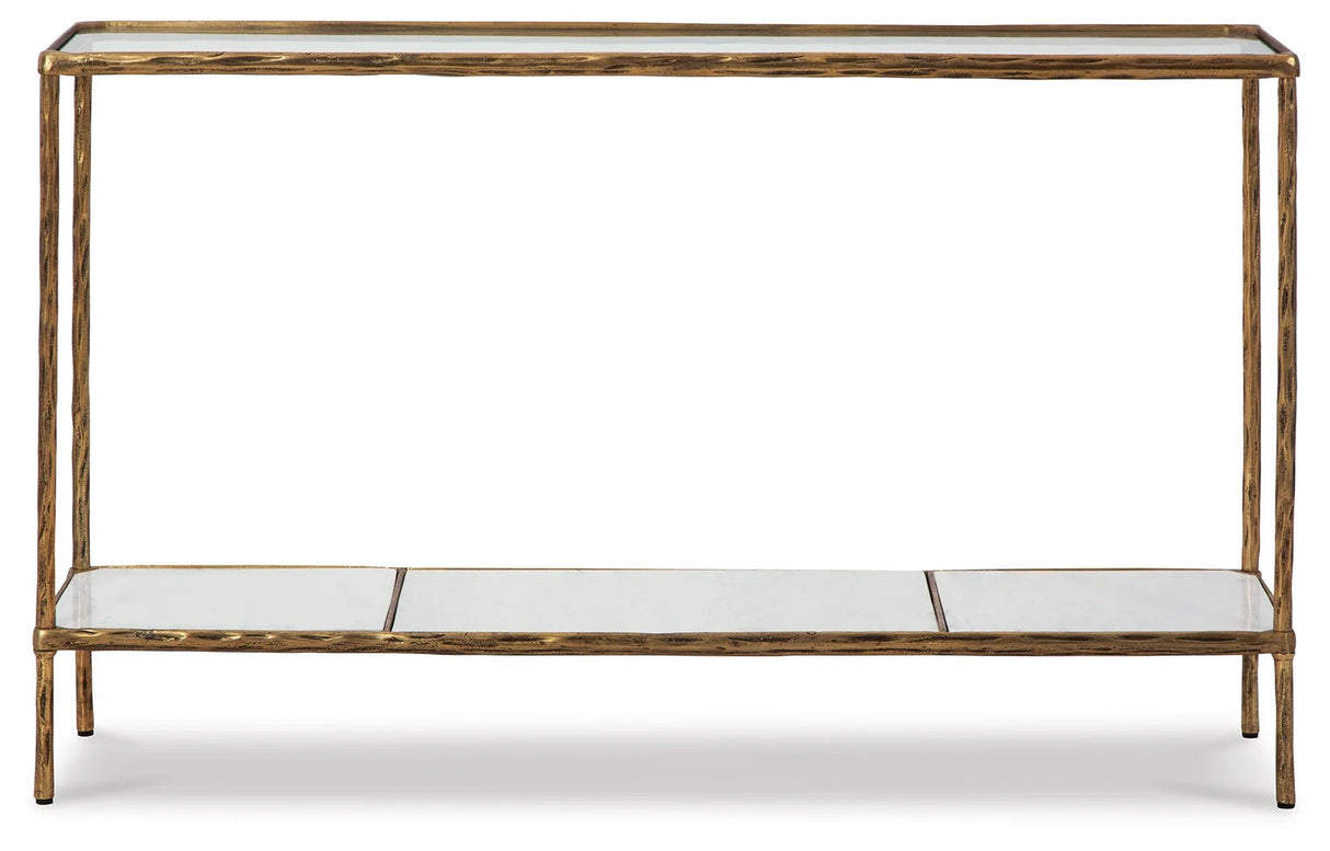 Ryandale Antique Brass Finish Console Sofa Table