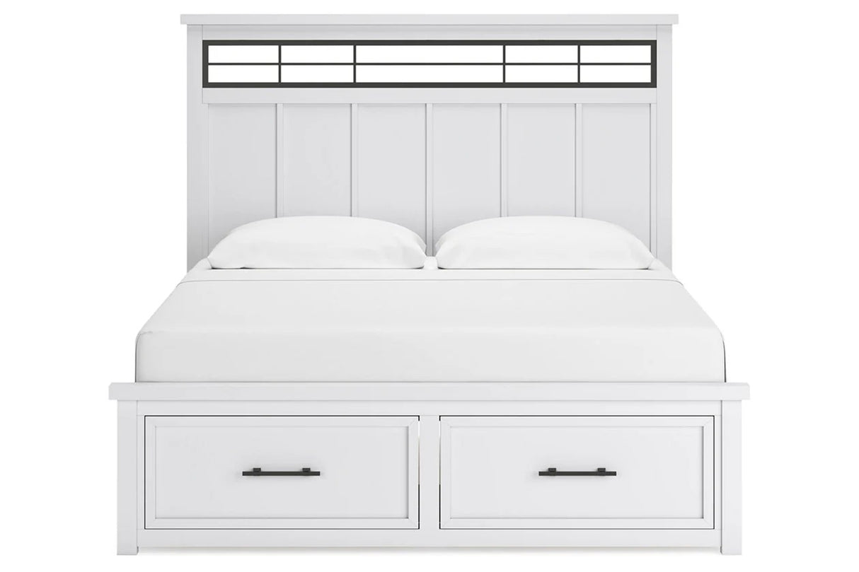 Ashbryn White/Natural King Storage Platform Bed