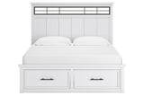 Ashbryn White/Natural King Storage Platform Bed