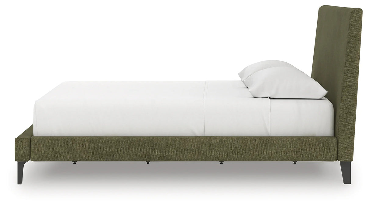 Chirason Sage Green King Upholstered Bed with Roll Slats