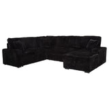 Devonshire Black Sleeper Sectional Sofa with Storage Chaise